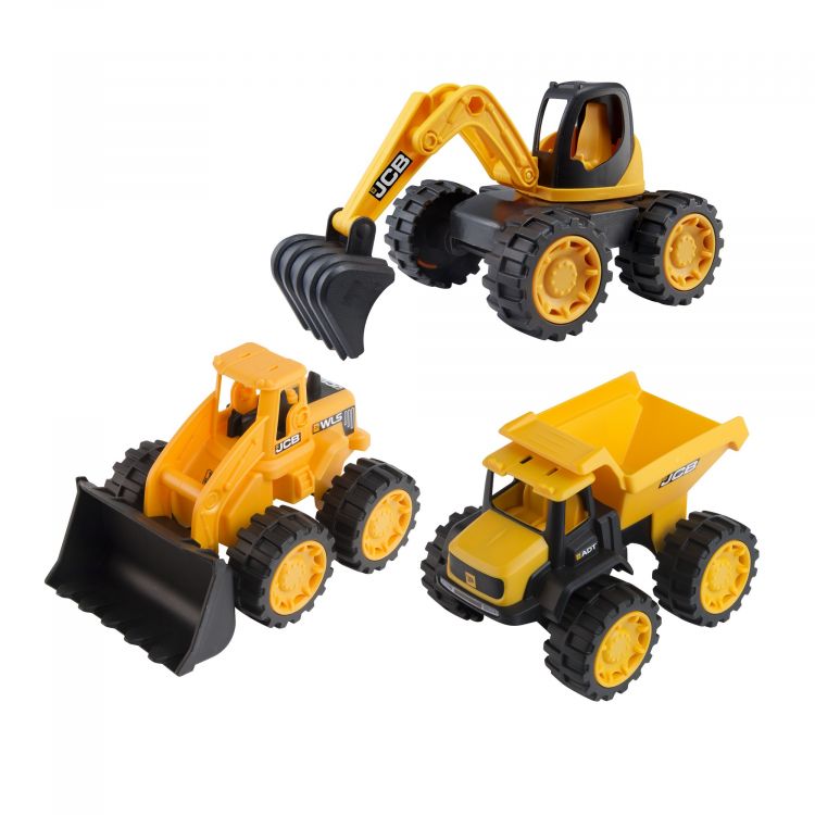 Игровой набор строительной техники JCB 3 машинки Игровой набор строительной техники JCB 3 машинки