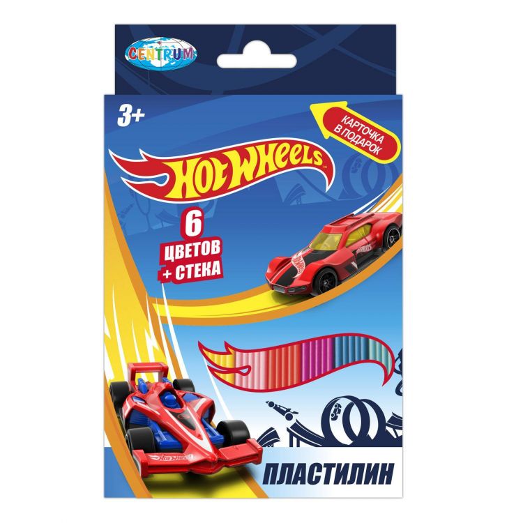 Centrum 88618 Пластилин "Hot Wheels", 6 цветов 