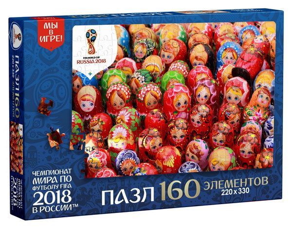 ORIGAMI 03827 Пазл ЧМ2018 Ярмарка матрешек,  160 деталей
