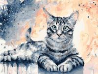 Раскраски по номерам Кот Барсик, 40*30 см