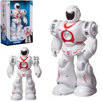 Junfa WB-03065/красный Робот электромеханический "Воин будущего", движение, со световыми и звуковыми эффектами, в наборе с 3 патронами, в коробке, 22x10,5x32см, бело-красный