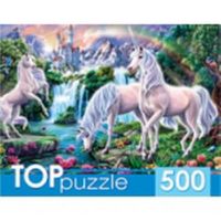 Рыжий кот ХТП500-4237 TOPpuzzle. Пазлы 500 элементов. ЕДИНОРОГИ И ЗАМОК