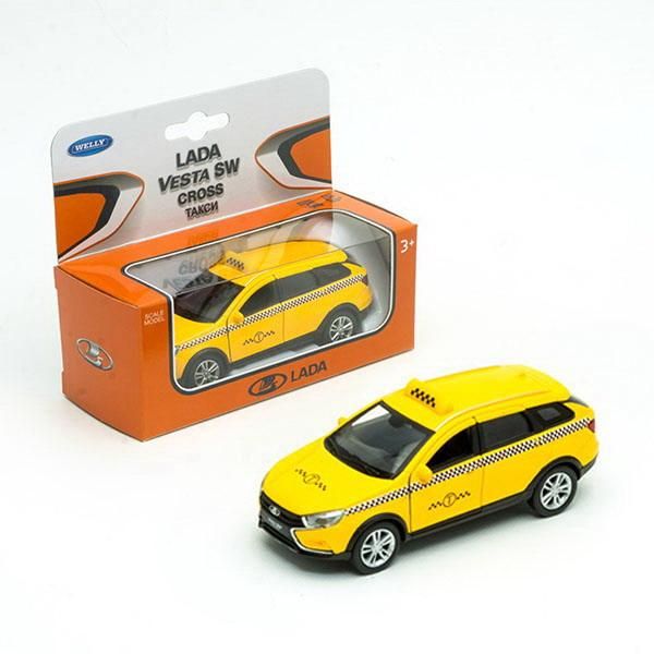 Welly 43763TI Машинка Welly LADA VESTA SW CROSS Такси металлическая 1:34-39