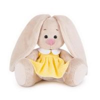 BUDI BASA SidX-211 Мягкая игрушка Зайка Ми в желтом платье в горошек, 15 см