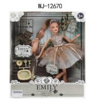 ABtoys (АБтойс) WJ-12670 Кукла ABtoys Emily Вечерняя серия с серым котенком и аксессуарами 30см