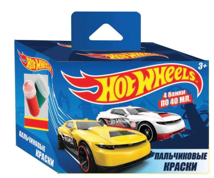 Centrum 88630 Краски пальчиковые "Hot Wheels", 4 цвета по 40 мл