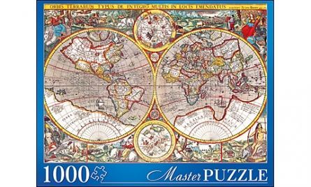 Masterpuzzle 6923 Пазл Древняя карта мира, 1000 элементов