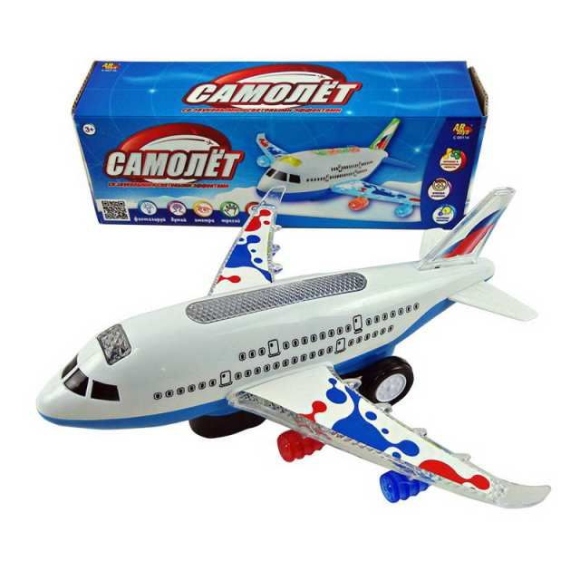 ABtoys (АБтойс) C-00116-no Самолет эл/мех со световыми и звуковыми эффектами, в коробке