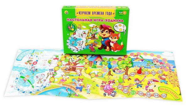 Рыжий Кот ИН-6326 Игра настольная-ходилка (малый формат). ИЗУЧАЕМ ВРЕМЕНА ГОДА