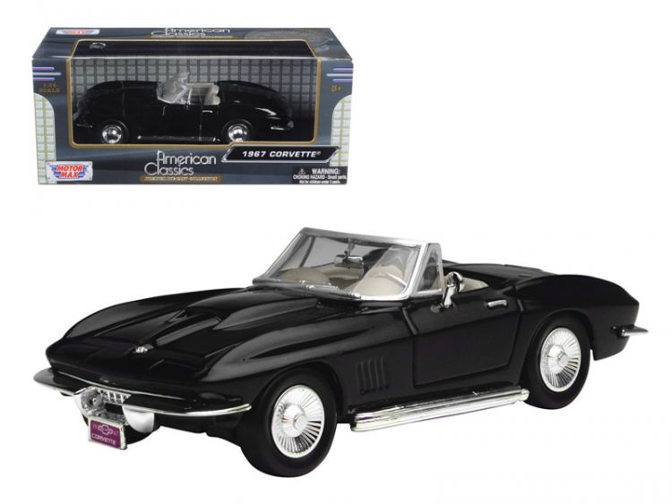 Motormax 73224 Модель винтажной машины 1967 Corvette, 1:24, черная