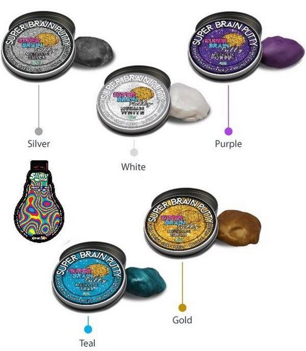 Jocker (Far East) LTD 33984 Жвачка для рук "Super Brain Putty", серия "Металлик", 5 цветов без ассортименте, 75 гр.