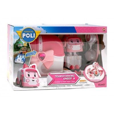 Robocar POLI 83074 Кейс с трансформером Эмбер 12,5 см с аптечкой