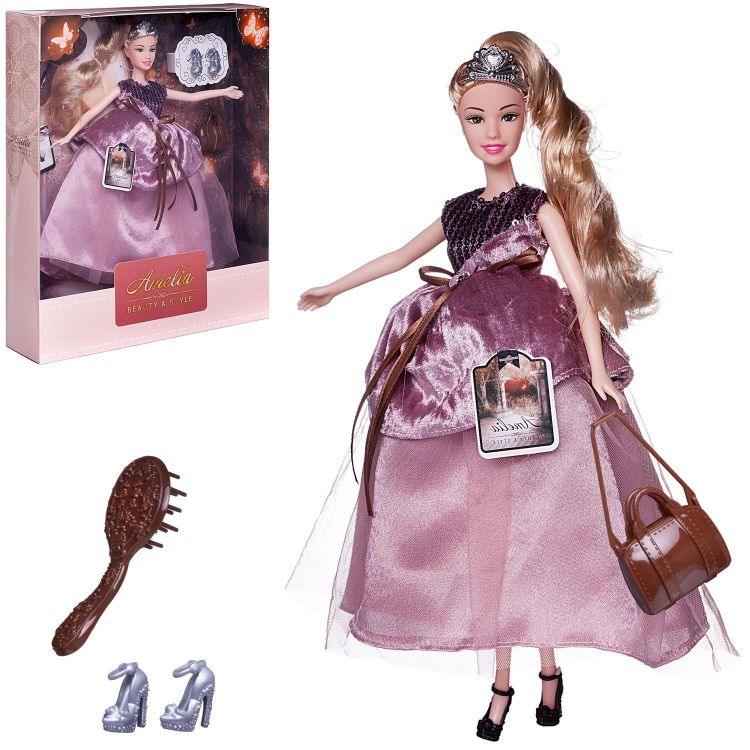 ABtoys (АБтойс) PT-01643 Кукла ABtoys "Amelia. Королевский прием" с диадемой в длинном платье, светлые волосы 30см