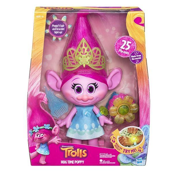 Hasbro B6568 Trolls Поющая Розочка (Обнимашка Поппи)