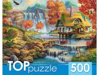 Рыжий кот ХТП500-4232 TOPpuzzle. Пазлы 500 элементов. ДОМИК И ВОДОПАД