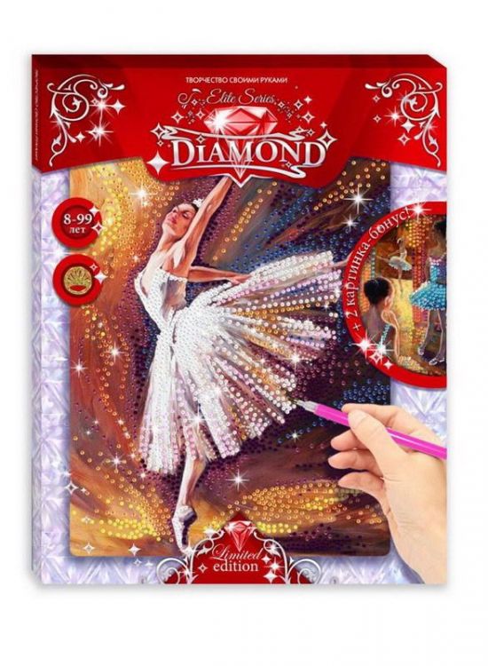 Лапландия 71601б Мозаика Elite Series Diamond "Балерина" + картинка в подарок "Выступление"
