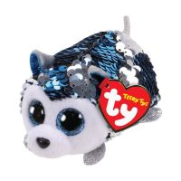 TY 42405 Teeny Tys Flippable Мягкая игрушка Щенок хаски Slush с пайетками, 10 см