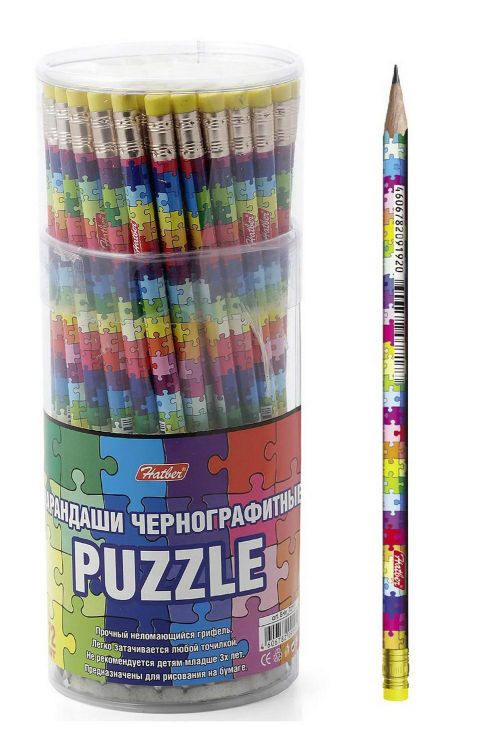 Hatber BHn-72111 Карандаш чернографитный Hatber круглый корпус 72шт Puzzle "HB" с ластиком Hatber BHn-72111 Карандаш чернографитный Hatber круглый корпус 72шт Puzzle "HB" с ластиком