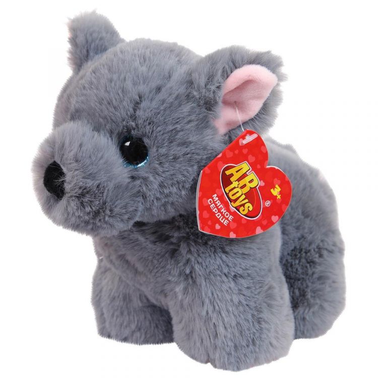 ABtoys M5115 Мягкая игрушка Домашние любимцы Собачка Чихуахуа, серая, 16 см
