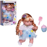 Junfa WJ-21842 Пупс-кукла Junfa Baby Ardana в платье с бледно-голубой, воздушной юбкой с аксессуарами 32см