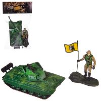 ABtoys (АБтойс) PT-01444 Игровой набор Abtoys Боевая сила Танк, фигурка солдата, акссесуары, в пакете