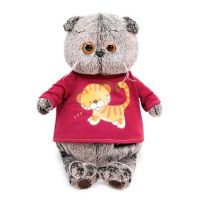 BUDI BASA Ks19-143 Мягкая игрушка BUDI BASA Кот Басик в футболке с принтом "Тигренок" 19 см