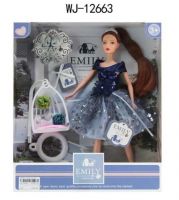 ABtoys (АБтойс) WJ-12663 Кукла ABtoys Emily Синяя серия с подвесными качелями и аксессуарами , 30см