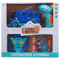 ABtoys (АБтойс) C-00436 Машинка-конструктор на радиоуправлении Abtoys Cпецтехника "Городские службы" Полиция, со звуковыми и световыми эффектами