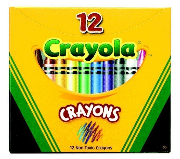 Crayola 0012 Набор разноцветных восковых мелков, 12 шт.