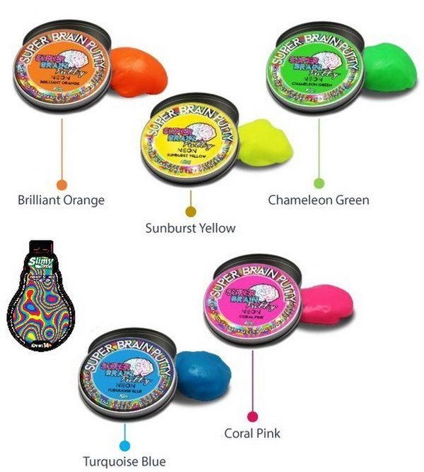 Jocker 34100 Жвачка для рук "Super Brain Putty", серия "Неон", 75 г