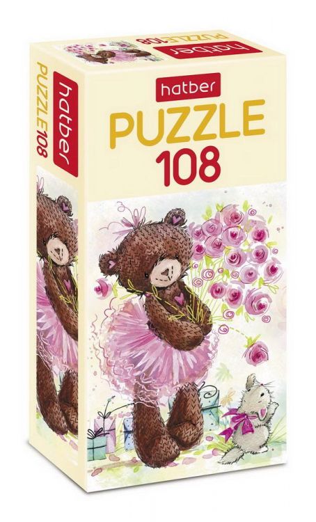 Hatber 108ПЗ4-17057 Пазл Hatber Вязаные Мишки 108 элементов 210х300мм