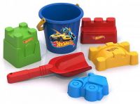 НОРДПЛАСТ Н-431870 Набор для песочницы НОРДПЛАСТ Hot Wheels №3 Ведро, совок, 4 формочки