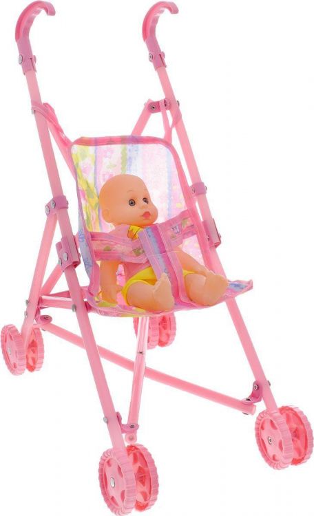 Junfa Toys 20265 Пупс в наборе с прогулочной коляской