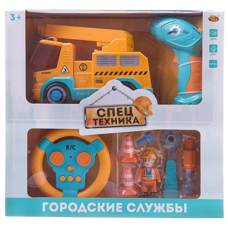 ABtoys (АБтойс) C-00440 Машинка-конструктор на радиоуправлении Abtoys Cпецтехника серия Городские службы Подъемный кран, со звуковыми и световыми эффектами ABtoys (АБтойс) C-00440 Машинка-конструктор на радиоуправлении Abtoys Cпецтехника серия Городские службы Подъемный кран, со звуковыми и световыми эффектами