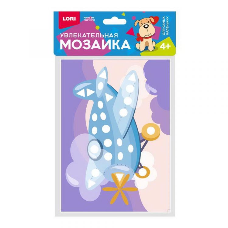LORI Км-033 Набор для творчества LORI Увлекательная мозаика (набор малый) Самолёт