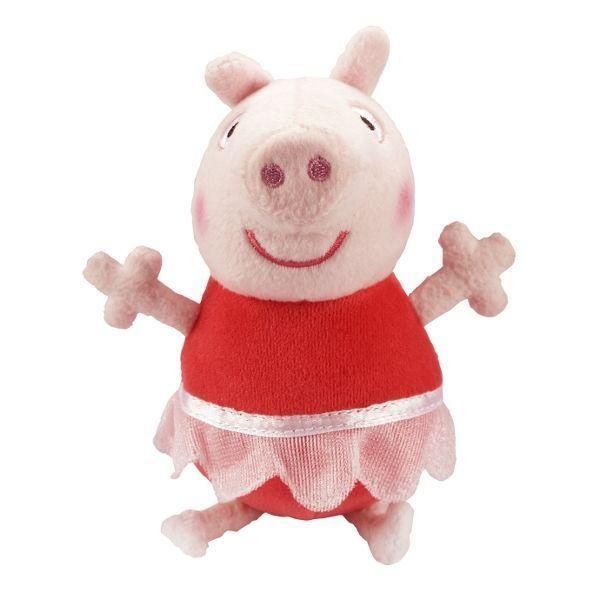 Peppa Pig 15556 Мягкая игрушка "Пеппа и друзья" озвученная, свинка Пеппа - балерина, 15 см