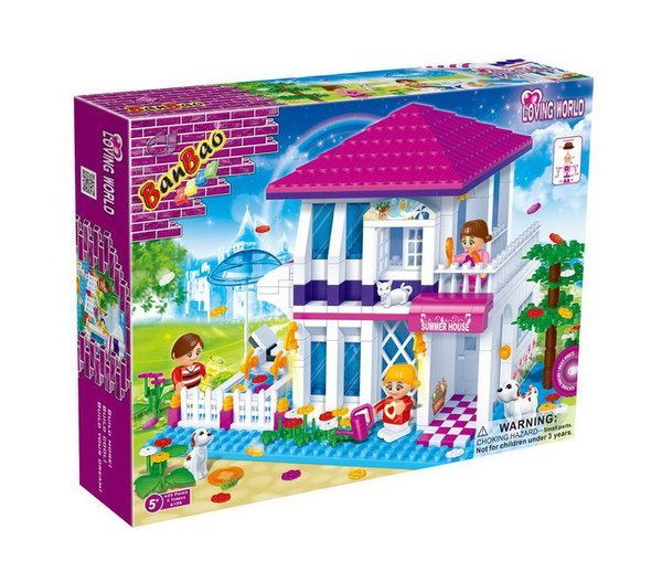 Banbao 6105 Конструктор Летний дом, 425 деталей, 5 фигурок