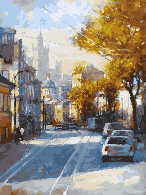 Белоснежка 287-AS Живопись на холсте 30*40 см Октябрь на Николо-Ямской