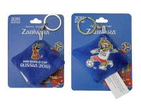 No name 1156157-no Брелок-подушечка плюшевый с термопринтом волк Забивака Zabivaka Kicking 6х6 см на карте FIFA-2018