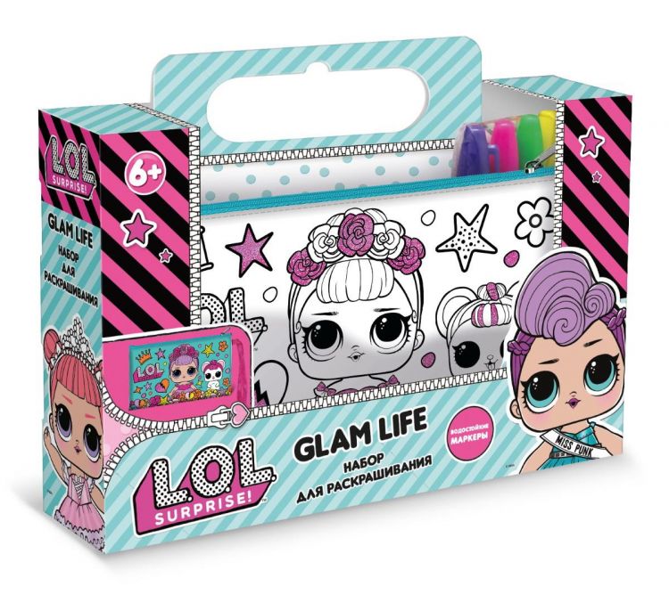 LOL Surprise LC0005 Набор для творчества LOL Surprise Пенал-клатч для раскрашивания "Glam life" 22*12*0,7 см