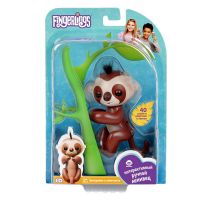 FINGERLINGS 3751 Ленивец интерактивный КИНГСЛИ (коричневый), 12 см