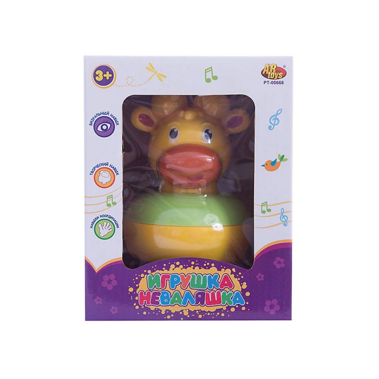 ABtoys PT-00668 Неваляшка Коровка, 17 см
