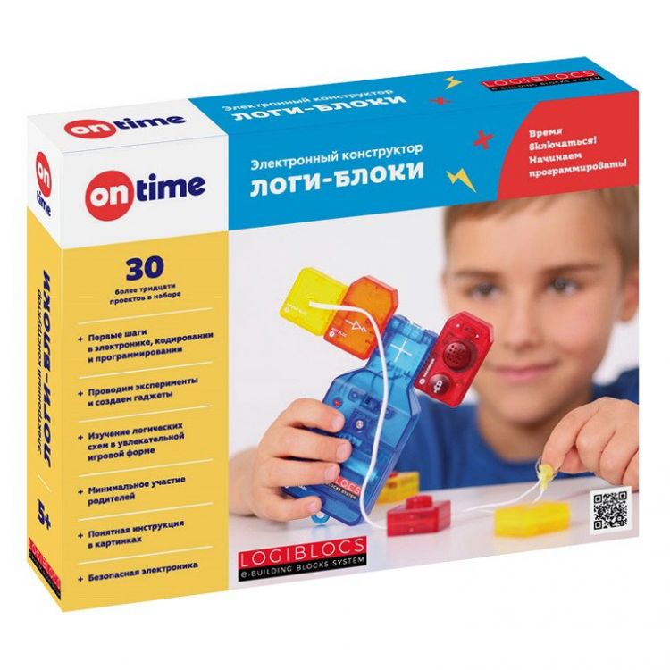 ON TIME 70021 Конструктор On Time ЛОГИ-БЛОКИ 30 проектов, электронный