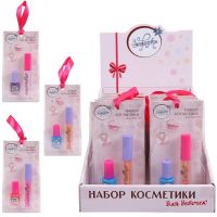 Зефирка K-0012 Набор косметики для девочек Зефирка Лак для ногтей детский с блеском для губ в наборе