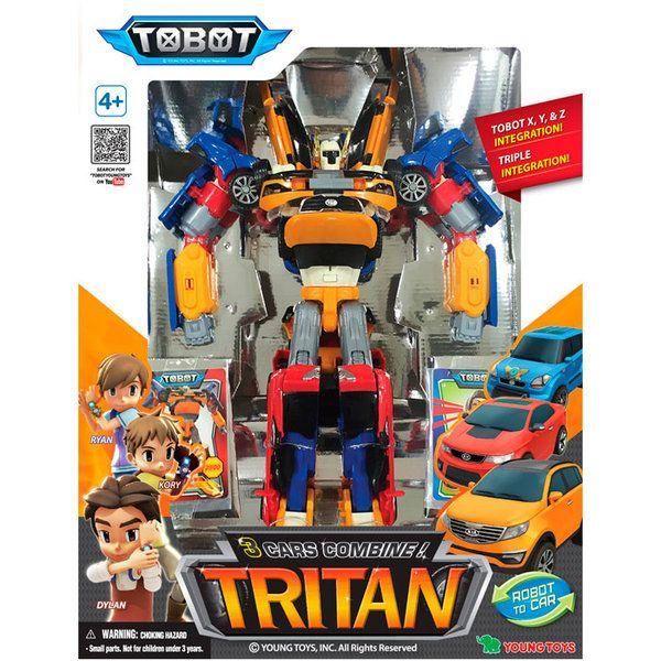 Tobot 301006 Робот-трансформер Тобот TRITAN, собирается из 3-х машинок, с наклейками и карточками