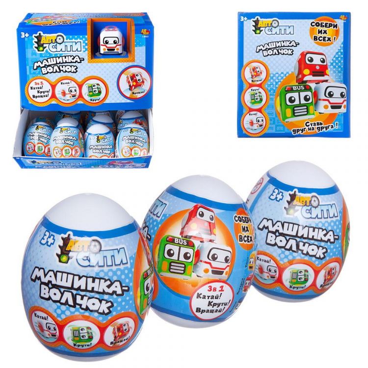 ABtoys (АБтойс) C-00425/1 Машинка-волчок ABtoys АвтоСити в яйце, 6 видов ABtoys (АБтойс) C-00425/1 Машинка-волчок ABtoys АвтоСити в яйце, 6 видов