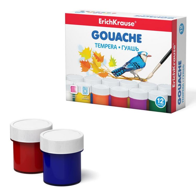ErichKrause 50537ЕК Краски ErichKrause Гуашь 12 цветов ErichKrause 50537ЕК Краски ErichKrause Гуашь 12 цветов