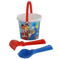 ПОЛЕСЬЕ П-66510 Набор Disney «Микки и Весёлые гонки» №1: ведро малое с наклейкой, совок №2, грабельки №2