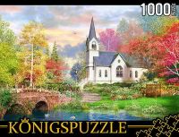 Konigspuzzle МГК1000-6498 Пазл Церковь в осеннем парке, 1000 элементов