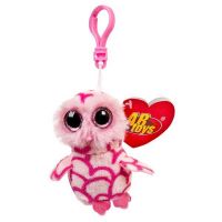 AB toys M0032 Мягкая игрушка Совенок розовый, на брелке, 12 см